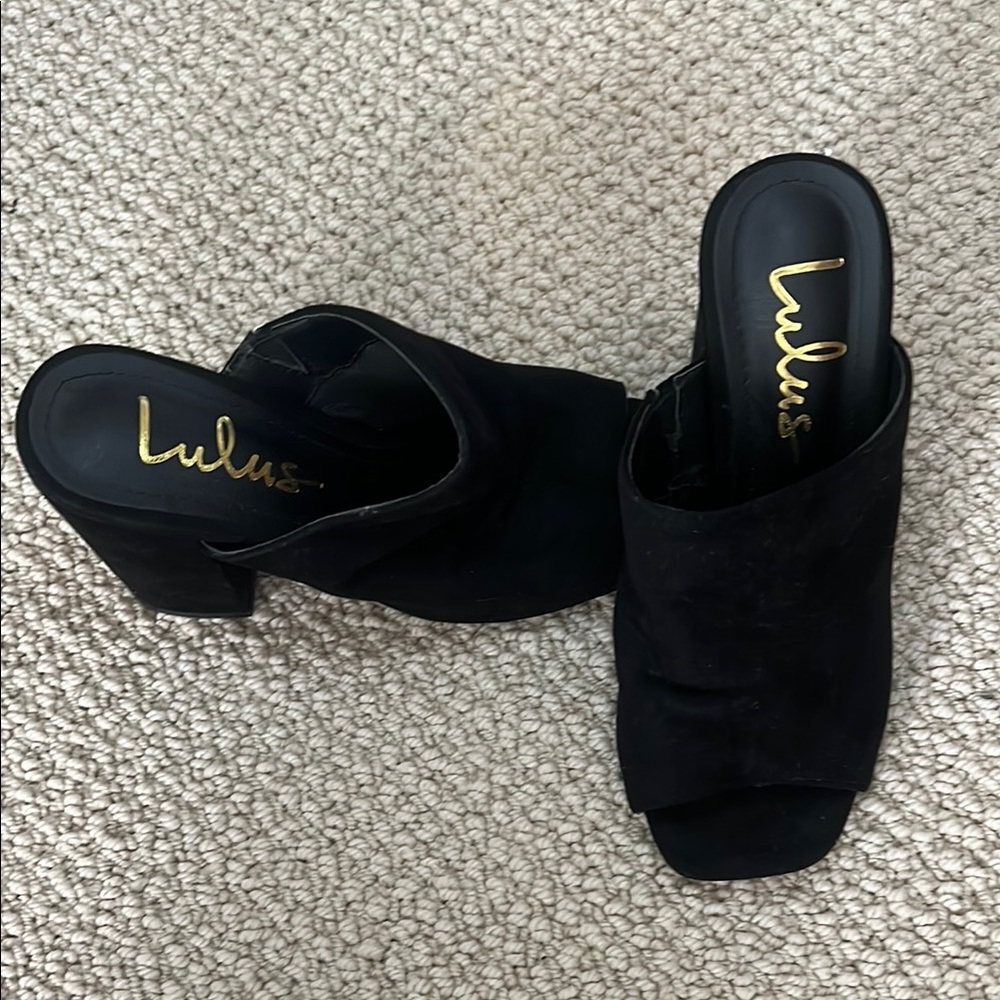 Lulu's Black Women's Heeled Mules